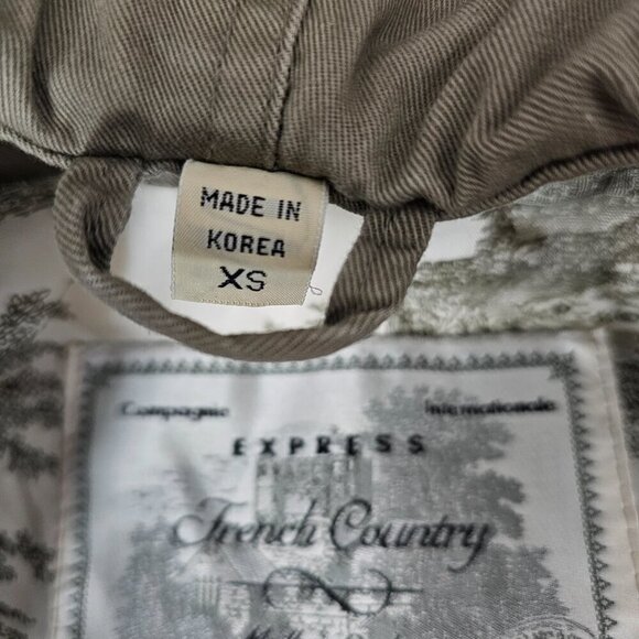 Express French Country Vintage Double Breasted Cream Utility Jacket - Picture 4 of 10